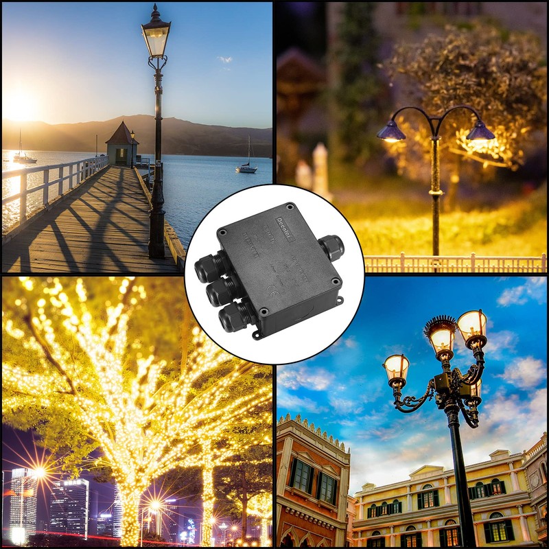 Electrical Junction Box, Waterproof IP68 4-Way External Junction Box, Cable