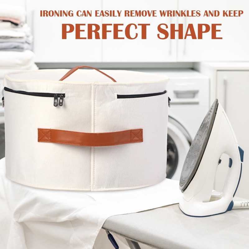 Suzile 4 Pack Large Round Foldable Hat Box for Women