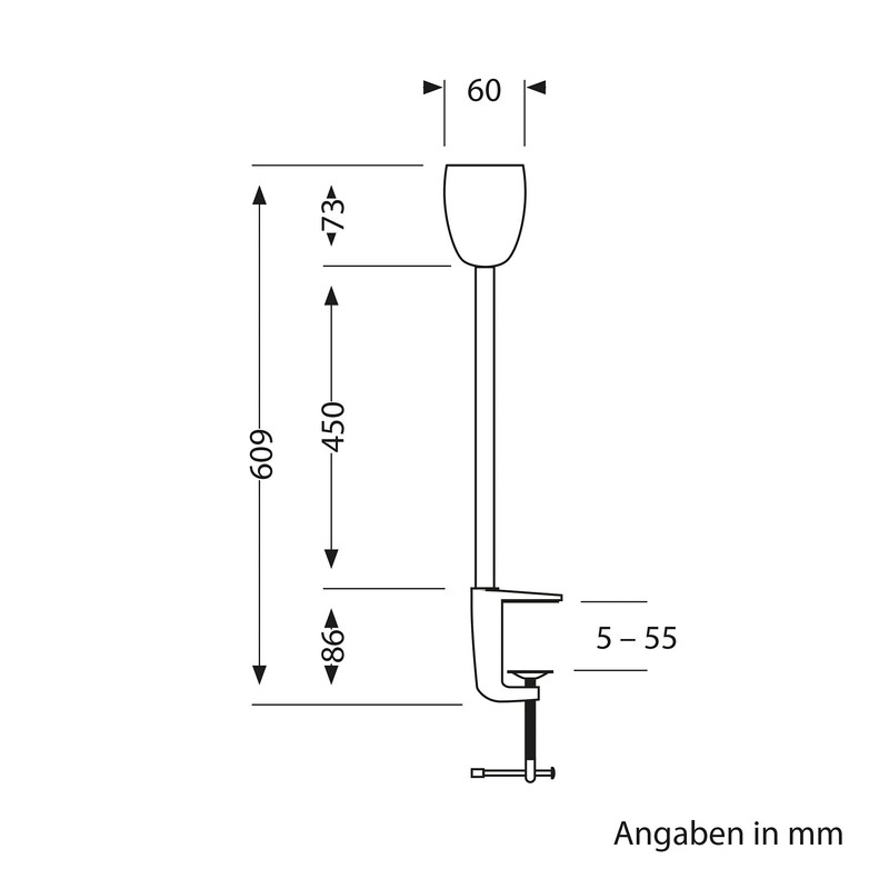 ledscom.de KLUK GU10 Clamp Light with Gooseneck, Black with GU10,