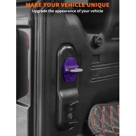 Savadicar Purple Interior Accessories - Front Door & Tailgate Latch Striker Trim Set for 2018-Present Jeep Wrangler JL JLU 4XE & Gladiator JT - Solid Color Interior Decor Upgrade Option, 4-Piece