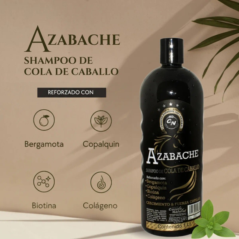 Shampoo Azabache Cola De Caballo Biotina Bergamota 500ml