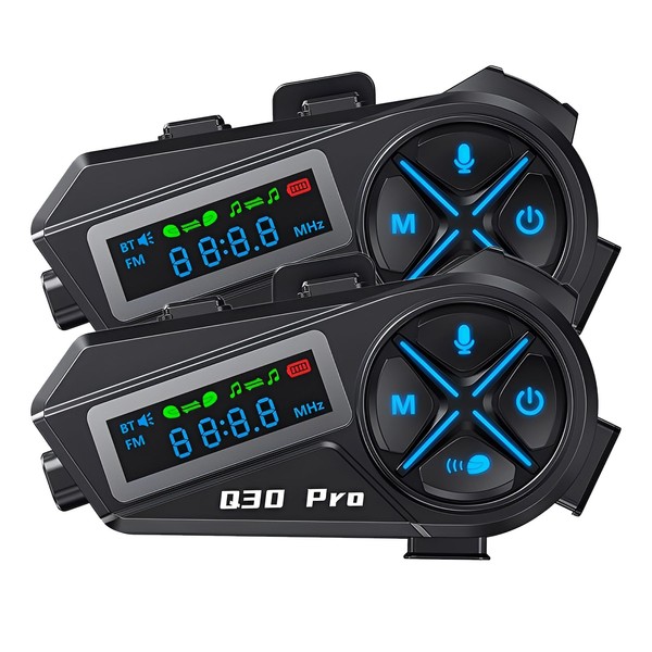 Motorcycle Bluetooth Headset, Motorcycle Headset for 2 People, Motorcycle Headset