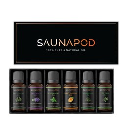 Organic Essential Oils Gift Set - 6x10ml Pure & Natural Aromatherapy Oils: Eucalyptus, Lavender, Peppermint, Sweet Orange, Rosemary & Tea Tree - 100% Vegan, Cruelty-Free, Eco-Friendly Packaging
