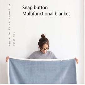 Office Cover Leg Blanket Thick Warm Lazy Blanket Shawl Lunch Break Cloak Napping Small Blanket (Gray)