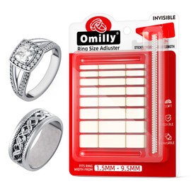 Omilly Ring Sizers for Loose Rings, 144-Pack 16 Sizes 6 Sheets, Invisible Ring Guards & Size Adjusters for Men & Women (Transparent, Grey, Nude)
