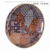 Zosenley Round Decorative Tray- Indian Style, Marbling Plastic Tray with