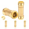 HeSun 5-Pack Push-to-Connect 1-Inch Brass Couplings, Pushfit Slip/Repair Fittings for