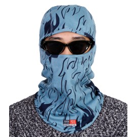 BOCOMAL FR Balaclava Face Mask 7oz Flame Resistant Covering Welding Hood Arc Rated NFPA2112 CAT2 One Size, Blue Fire, One Size