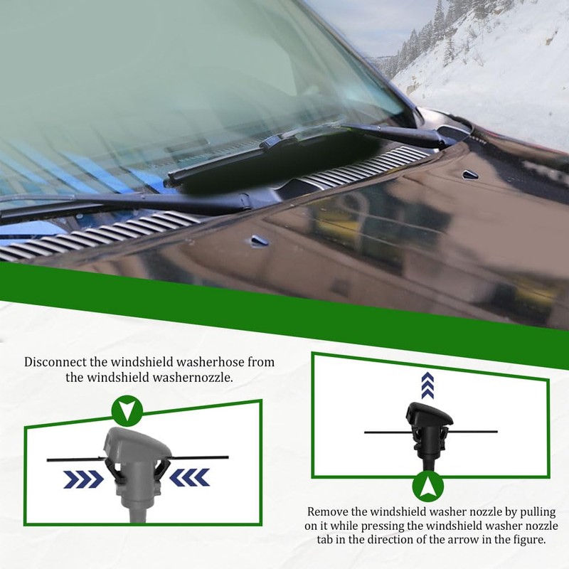 Tecledsn 2PCS Front Windshield Washer Nozzles, Washer Nozzle Kit, Washer