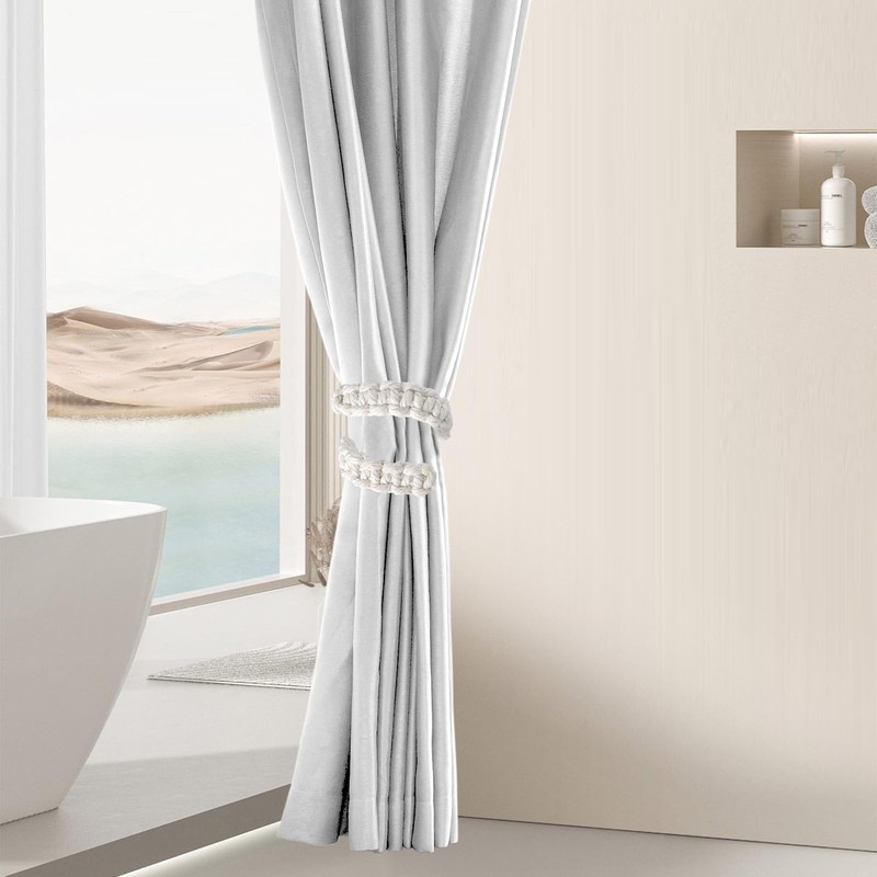 Vesaneae 4 PCS Braided Curtain Tiebacks, Hand Woven Boho Curtains