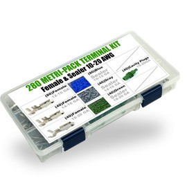 (360pcs) Female Terminals, Sealer, Cavity Plug 10-20 AWG, Metri-Pack 280 Series 30 Amp, Weatherproof Kit