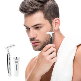 Disposable Razors in Bulk Pack of 120,Black Disposable Shaving Razors Individual Wrapped Twin Blade Bulk Disposable Razors with Clear Cap and 10gShaving Cream for Homeless,Hotel,Travel,Charity,Shelter