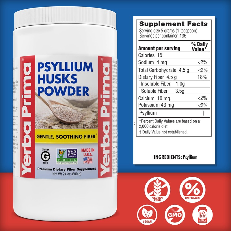 Yerba Prima Psyllium Husk Powder - 24 oz - Fine