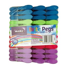 Minky Brite Soft Grip Pegs Pack 36 (306442)