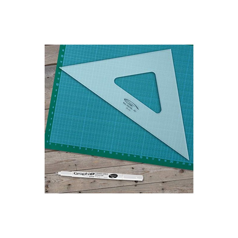 Graphoplex Set Square 45 ° 3 Straight Edges Transparent 26
