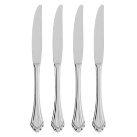 Oneida Marquette Fine Flatware Dinner Knives, Set of 4, 18/8 Stainless Steel, Silverware Set, Dishwasher Safe