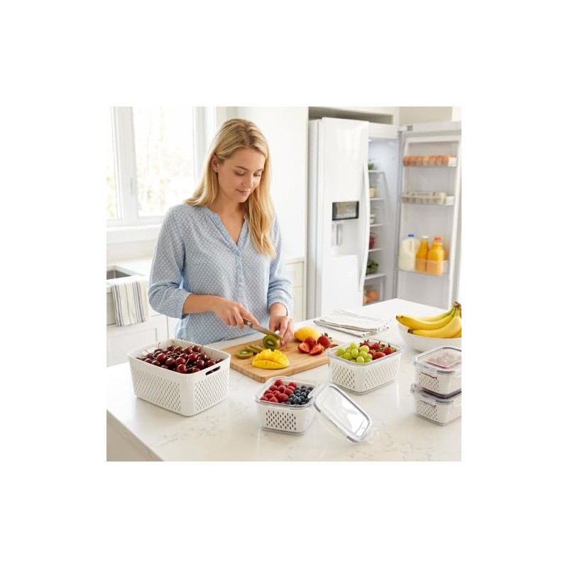 Runhike - Berry keeper Fruit Storage Containers for Fridge with