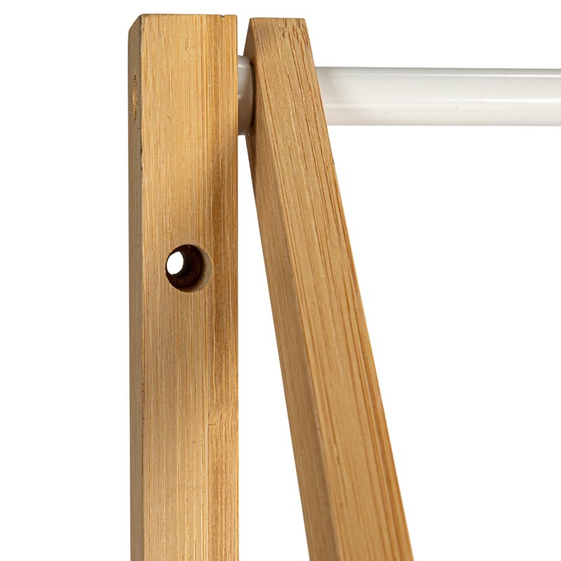 Household Essentials Bamboo and Metal Wall Mount Extendable Drying Rack,