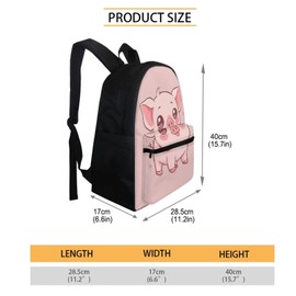 Tongluoye Cute Pig Backpacks for Girls With Lunch Box Pencil Case Kids Book Bags Preschool Kindergarten Elementary School Bag Teen 16 Inch Back Pack Bookbags for 3rd 4th 5th 6th Grade Boys Daypack