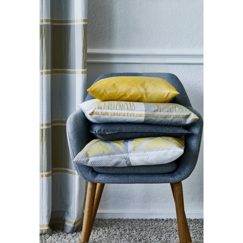 Apelt Polyester Cushion Cover, Light Grey/Yellow, 49 x 49 x