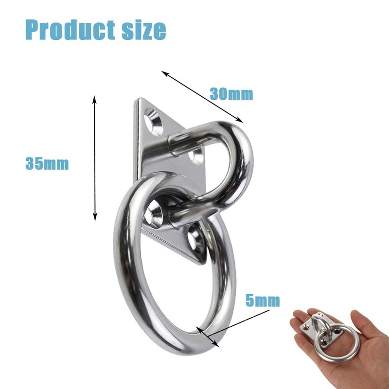 Shengsenfu Weaver Leather Tie Ring Plate, Zinc Plated Wall Mount