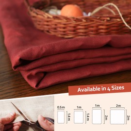 Simple&Opulence 100% Nature Linen Fabric, Solid Color Linen Fabric for Dressmaking, Sewing, Embroidery, Needlework, Upholstery, Bag - 140cm Wide (Dark Red, 0.5mx1.4m)