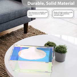Florasity Acrylic Tissue Holder Box Cover Clear Acrylic Mask Case Dryer for Living Room Bedroom Rectangle