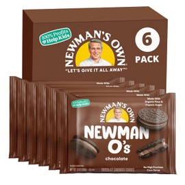 Newman's Own Newman-O's Chocolate Creme Sandwich Cookies, 13 oz (Pack of 6) — Made with Organic Sugar & Flour, No High Fructose Corn Syrup, Vegan Friendly Kosher Dairy Free Snacks
