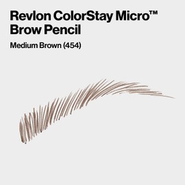REVLON Revlon ColorStay Micro Eyebrow Pencil with Built In Spoolie Brush, Infused with Argan and Marula Oil, Waterproof, Smudgeproof, 454 Medium Brown (Pack of 1)