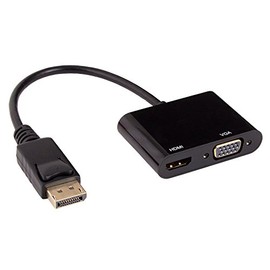 Cable Leader Displayport 1.2 Male to 4K HDMI+VGA Passive Adapter Cable with Latches 4K Resolution Ready