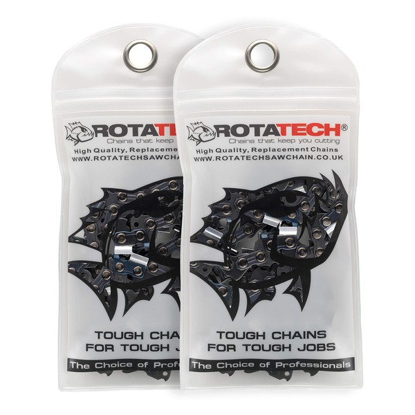 2 X 16" 40cm Rotatech Chainsaw Chains. 3/8" LP Pitch, 0.50" Gauge, 55 DL Drive Links. Compatible With Stihl 018 MS180 MS181 020 021 023 MS200T MS211 MS201T MS231