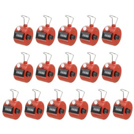 PATIKIL Clicker Counter, 16 Pcs 4 Digit Mechanical Handheld Tally Click Pitch Counter for Coaching Knitting, Golf, Lap, Fishing, Red