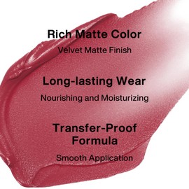 INTO YOU Velvet Matte Liquid Lipstick, Long-lasting Transfer-proof Lip Velvet Stain, Non-Sticky Waterproof Lip Tint, Smooth Silky Smudge-proof Lip Gloss, Full Coverage, for Women Makeup, VT04