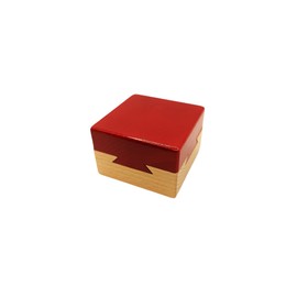 LINOA ART Rompecabezas de Madera Caja Imposible Dovetail | Puzzle Juguete Educativo para Niños y Adultos | Juguete de Lógica y Habilidad Mental | Caja Cola de Milano (Rojo)