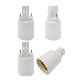 E-Simpo 4pcs GX23 to E26/E27 Bulb Socket Adapter GX23 Lamp Bulb Base Adapter,CFL GX23 to Screw Edison E26 E27 Lamp Holder Converter(Pack of 4)