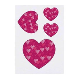 4 x 'Love Hearts Heart ' Temporary Tattoos - Water Resistant, Skin-Safe, Non-Toxic Transfers, Mixed Sizes (TO00081982)