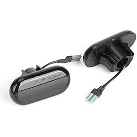 Indicadores laterales negros ovalados - Luz LED intermitente dinámica de flujo lateral intermitente, luces intermitentes para Clio Auto Parts
