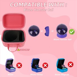 Travel Case for Bitzee Hamster Ball Interactive Toy - Shockproof Storage with Custom Foam Insert & Carry Handle, Fits Electronic Pet Toy + Dock (Only Case) (Pink)