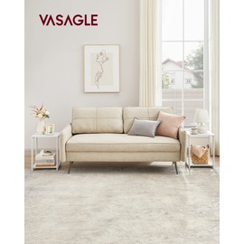 VASAGLE Side Tables Set of 2, Small End Table, Nightstand for Living Room, Bedroom, Office, Bathroom, White ULET272W14