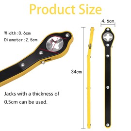 Fapiwen Universal Car Jack Ratchet Wrench - Labor Saving Hand Tool With 360° Forward and Reverse Knob Design, Long Handle for Scissor Jack, Lug Handle Tool, Car Accessories