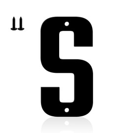 Ya_chtttwo Metal House Numbers,4" Black Metal Modern Door Garden Mailbox Apartments Outside Farm Decorative Letters House Numbers with Nail Kit Visibility Signage(Black-S)