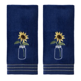 SKL Home Sunflower in Jar Hand Towel (2-Pack), Blue