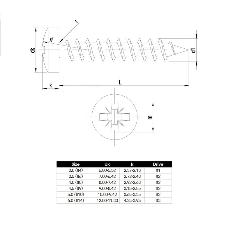 TERF® 3.5mm X 16mm (No. 6 X 0.625) Pozi Drive