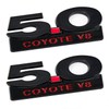 2011-2014 Mustang GT 5.0 Coyote V8 Black Red Fender Emblems