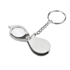 Rongon - Lupa de Bolsillo pequeño, 10X joyeros, Plegable, Llavero de Lente de Lupa, Lazo de joyería para aplicar a la Lectura, joyería científica, Libros de Pasatiempos