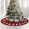 Tian Zhun Christmas Tree Skirt Red Buffalo Plaid Tree Skirt