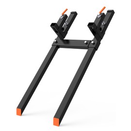 DEXSO 2000 LBS 60" Heavy Duty Clamp on Pallet Forks with [Adjustable Stabilizer Bar] for Tractor Bucket Loader Skid Steer