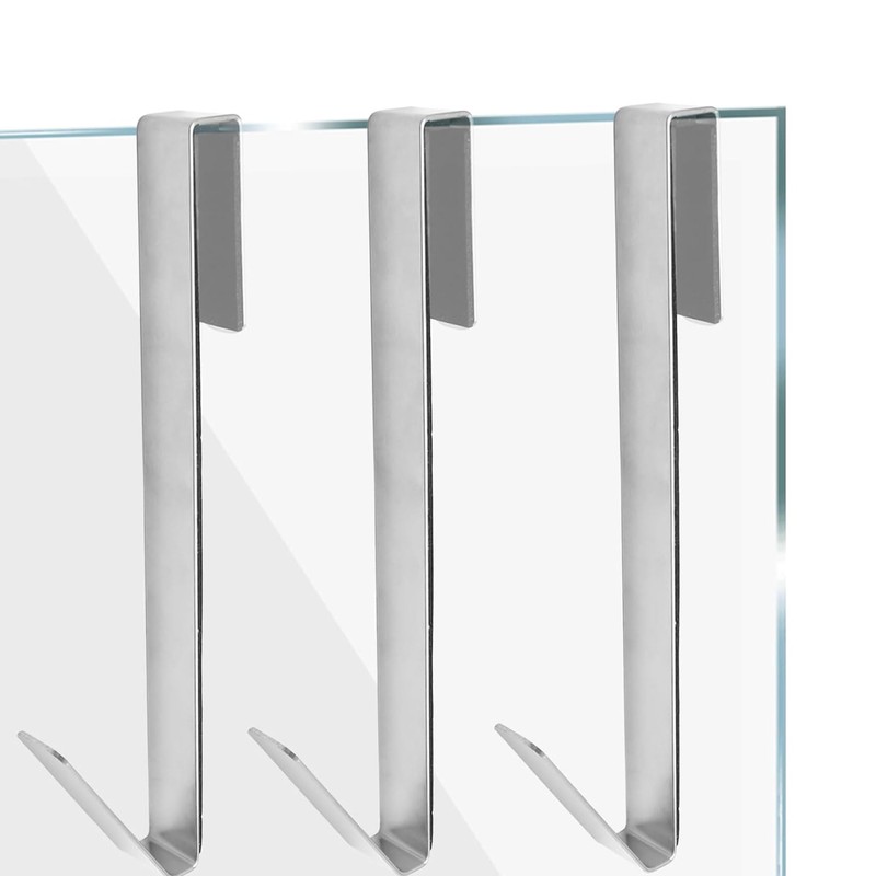 RiseDirectly 3Pcs 12 Inch Shower Door Hooks Stainless Steel Extended