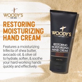 Woody's Restoring Hand Cream for Men, Moisturizing, Hydrating, & Soothing, Rapid Relief for Rough, Dry Hands, 5 Fl Oz