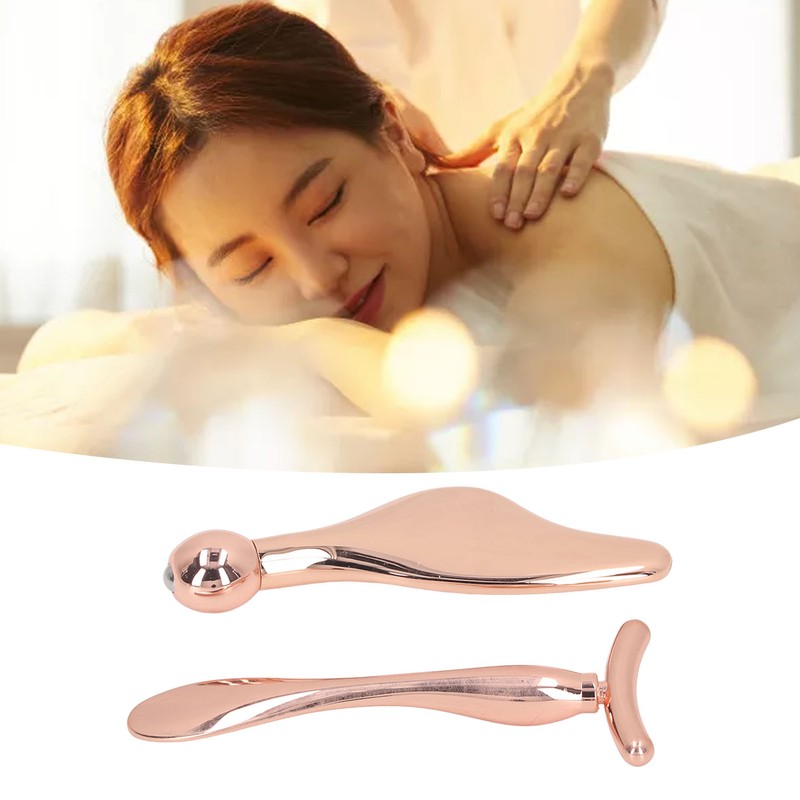 2pcs Face Roller Massage Sticks Cooling Metal Facial Massage Tools